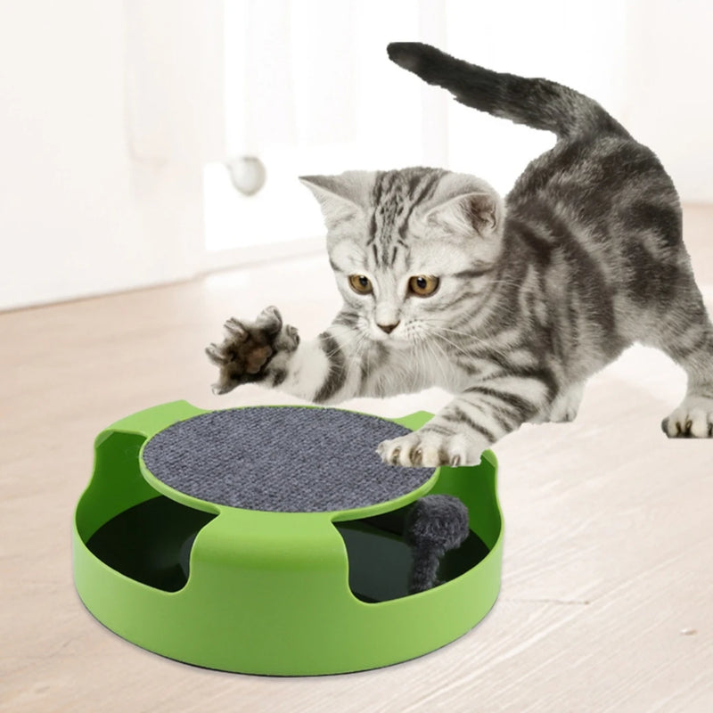 Brinquedo Para Gato Interativo Pegue O Rato Giratorio Com Arranhador